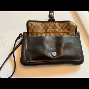 Coach Black Leather Wristlet